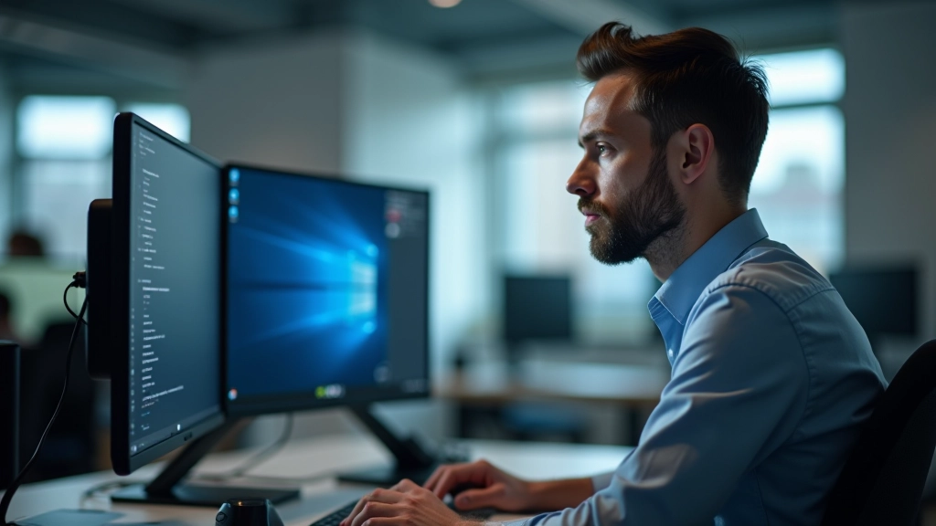 Specjalista IT pracujący nad bezpieczeństwem systemu